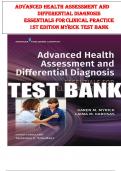 Test Bank Advanced Health Assessment and Differential Diagnosis Essentials for Clinical Practice 1st Edition Myrick  | Fully Covered 