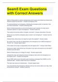 Seam5 Exam Questions with Correct Answers 