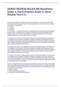 HURST REVIEW NCLEX-RN Readiness Exam 1, Hurst Practice Exam 2, Hurst Review Test # 3 (Liberty)