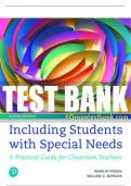 Test Bank For Including Students with Special Needs: A Practical Guide for Classroom Teachers 8th Edition All Chapters - 9780134801674