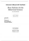 Solution Manual & Test Bank for Basic Statistics for the Behavioral Sciences 7th Edition By Gary Heiman 