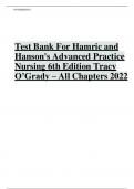 TEST BANK FOR Hamric and Hanson's Advanced Practice Nursing 6th Edition by Mary Fran Tracy, Eileen T. O'Grady, Chapter 1-24: ISBN-10 0323447759 ISBN-13 978-0323447751, A+ guide.