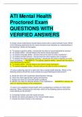 ATI Mental Health  Proctored Exam  QUESTIONS WITH  VERIFIED ANSWERS