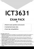 ICT3631 EXAM PACK 2023 - DISTINCTION GUARANTEED