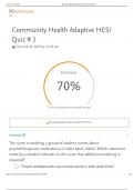Community Health Adaptive HESI Quiz # 1 2023