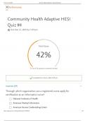 Community Health Adaptive HESI Quiz #4 2023