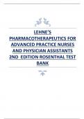 Exam (elaborations) Registered Nurse  Educator  Pharmacotherapeutics for Advanced Practice