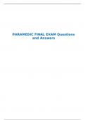 PARAMEDIC FINAL EXAM Questions and Answers