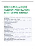 ISYE 6501 Midterm EXAM  QUESTIONS AND SOLUTIONS  LATEST UPDATE 2023/2024