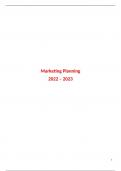 Samenvatting "Marketingplanning", 3e bach HW