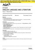 AQA A-level ENGLISH LANGUAGE AND LITERATURE Paper 1 TellingStories 7707/1 May 2023 Questions Paper