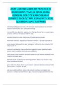 ARRT LIMITED SCOPE OF PRACTICE IN RADIOGRAPHY MOCK FINAL EXAM-GENERAL CORE OF RADIOGRAPHY (LIMITED SCOPE) TRIAL EXAM WITH REAL QUESTIONS AND ANSWERS