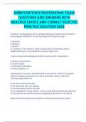 SHRM CERTIFIED PROFESSIONAL EXAM QUESTIONS AND ANSWERS WITH MULTIPLE CHOICE AND CORRECT SELECTED PRACTICE SOLUTION 2023
