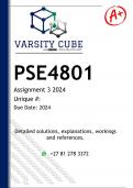 PSE4801 Assignment 3 (DETAILED ANSWERS) 2024 - DISTINCTION GUARANTEED 