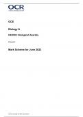 OCR GCE A LEVEL BIOLOGY A -MARK SCHEME JUNE 2003 (H420-2)Biological diversity