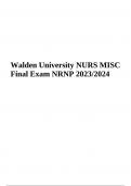 Walden University NURS MISC Final Exam NRNP 2023/2024