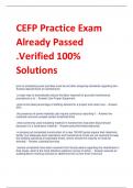 CEFP Practice Exam Already Passed  .Verified 100%  