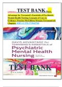 COMPLETE A+ TEST BANK-Davis Advantage for Townsend's Essentials of Psychiatric Mental-Health Nursing Concepts of Care in Evidence- Practice 9th Edition Morgan I Karyn (2022)/All Chapters, ISBN-13 978-1719645768