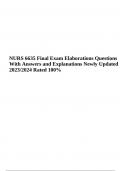 NURS 6635 Final Exam Questions With Answers and Explanations Updated 2023/2024 (Score A+)