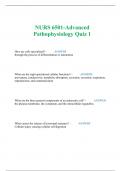 NURS 6501-Advanced Pathophysiology Quiz 1