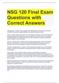NSG 120 Final Exam Questions with Correct Answers 