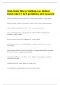 Utah State Master Esthetician Written Exam 2023!!!| 423 questions and answers