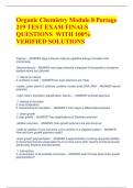 Organic Chemistry Module 8 Portage  219 TEST EXAM FINALS  QUESTIONS WITH 100%  VERIFIED SOLUTIONS