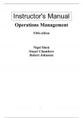 Operations Management, 5e Nigel Slack, Stuart Chambers, Robert Johnston (Instructor Manual with Case Notes & Answers)