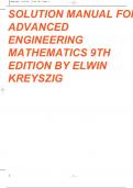  Solutions Manual for Advanced Engineering Mathematics 9th Edition Erwin Kreyszig |Complete