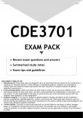 CDE3701 EXAM PACK 2023 - DISTINCTION GUARANTEED