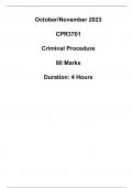 CPR3701 exam October/November 2023