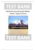 Test Bank For Advanced Accounting 9th Edition, Fischer, Taylor & Cheng.