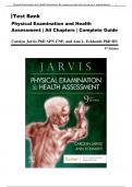  Test Bank - | All Chapters | A+ Reviewed 2023/2024 ultimate guide-Physical Examination and Health Assessment, 9th Edition (Jarvis 2024)