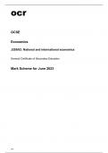ocr GCSE Economics J205/02 Mark Scheme June2023.