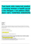Test bank olds maternal newborn nursing women s health across the lifespan 11th edition 2023/ 2024 100% VERIFIED ANSWERS