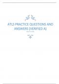 ATLS PRACTICE QUESTIONS AND ANSWERS (VERIFIED A)