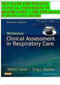Test bank For Wilkins clinical assessment in respiratory care 8th edition by Huber, Complete Guide