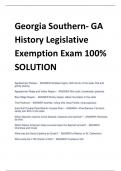 Georgia Southern- GA  History Legislative  Exemption Exam 100%  SOLUTION