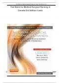 TEST BANK for Medical-Surgical Nursing in Canada: Assessment and Management of Clinical Problems 3rd Canadian Edition _NCLEX & CRNE_ by Lewis Sharon , Heitkemper Margaret, Dirksen Shannon. A+ 