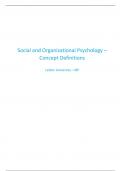 Social and Organisational Psychology - Concept Definition