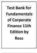 Test Bank for Corporate Finance 11th Edition Ross, Westerfield, Jaffe.