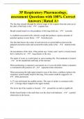 3P Respiratory Pharmacology, assessment Questions with 100% Correct Answers | Rated A+