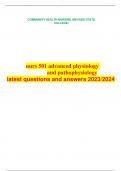 nurs 501 advanced physiology and pathophysiology latest questions and answers 2023/2024