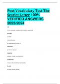 Post Vocabulary Test The Scarlet Letter 100%  VERIFIED ANSWERS  2023/2024
