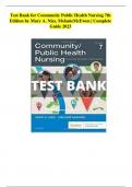 Test Bank For Community Public Health Nursing 7th Edition by Mary A. Nies, Melanie McEwen | Complete Guide 2023