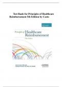Test Bank for Principles of Healthcare  Reimbursement 5th Edition