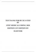 TEST BANK FOR BUCK'S STEP BY STEP MEDICAL CODING 2020 EDITION 1ST EDITION BY ELSEVIER