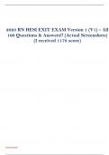 INET  HESI RN EXIT EXAM Version 1 (V1) – All 160 Questions & Answers!! (Actual Screenshots) Latest 2023 Guaranteed Pass A+