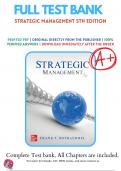 Test Bank For Strategic Management 5th Edition By Frank Rothaermel ( 2021 - 2022 ), 9781260261288, Chapter 1-12 Complete Questions and Answers A+