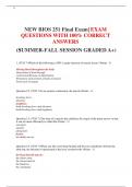 NEW BIOS 251 Final Exam| EXAM QUESTIONS WITH 100% CORRECT ANSWERS (SUMMER-FALL  SESSION GRADED A+)